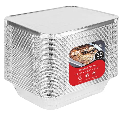Stock Your Home 30 Pack w/ Lids / Silver / With Lids Disposable Cookware