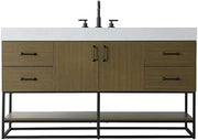 Elegant Kitchen and Bath 60" Single Bathroom Vanity in Chestnut Brown
