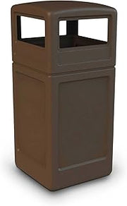 Commercial Zone 73293799 PolyTec 42 Gallon Square Waste Container with Dome Lid Color: Brown