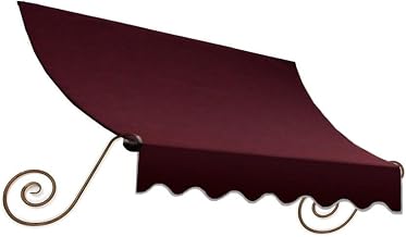 AWNTECH 10.38 FT. Charleston Fixed Awning 124.5 in. W X 18 in. H X 36 in. D Acrylic Fabric in Burgundy CT1836-10B