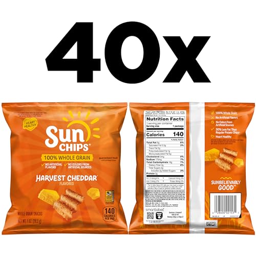 Sunchips Cheddar Cheese / 40 Count (Pack of 1) / 1 Chips & Crisps