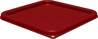 Carlisle FoodService Products Squares Square Food Storage Container Lid with Stackable Design for Catering, Buffets, Restaurants, Proprietary Blend, 6 To 8 Quarts, Red