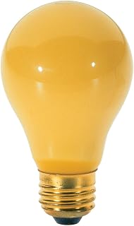 Satco S3859 40 Watt A19 Incandesent Yellow Bug Light Bulb