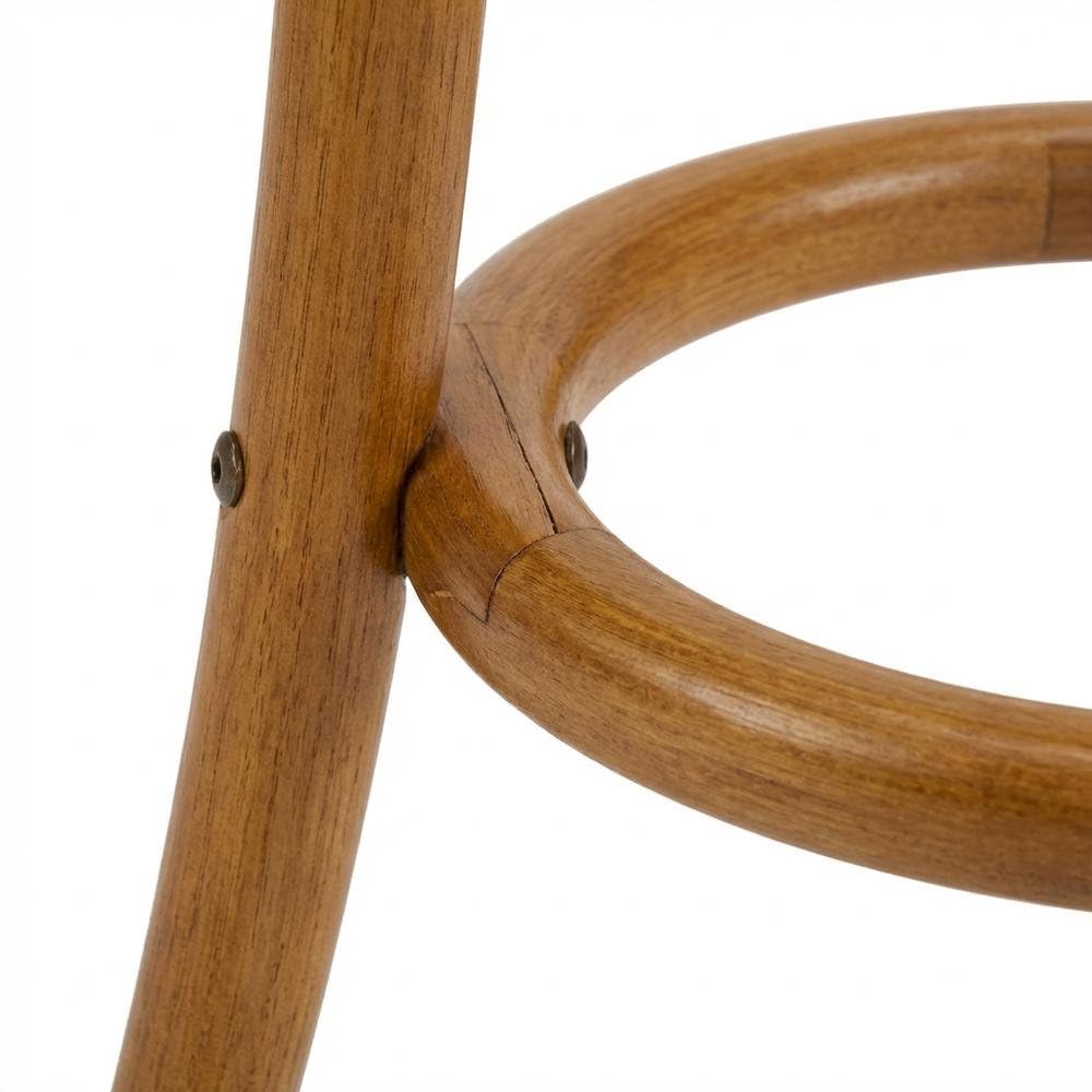Walnut Backless Counter Stool by Furnifact – Elm Wood, Rattan, Elm, Brown