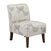 Brown Linen Butterfly Lily Chair by Furnifact – Eucalyptus Wood, Local Hardwoods, Fabric, Foam, Rubberwood,Plywood, Brown