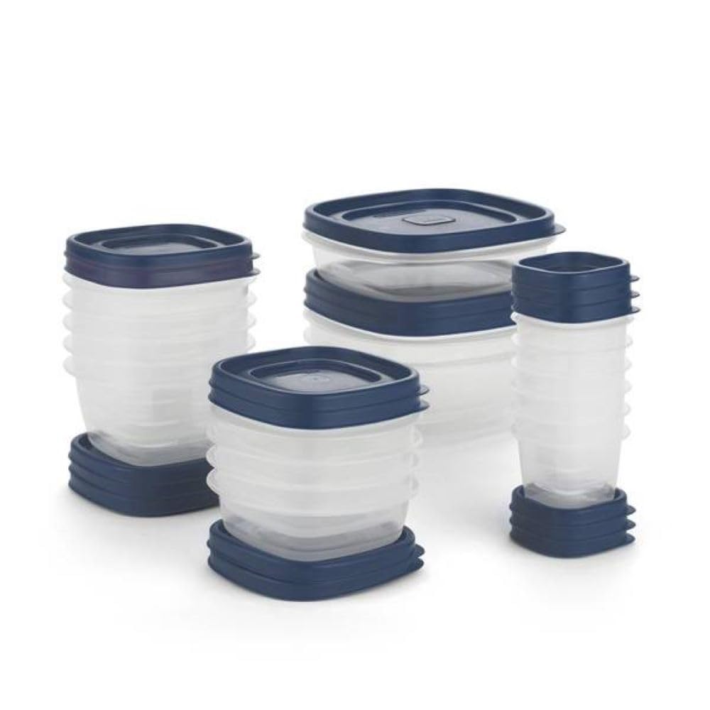 easyfindLids (36 pieces) by Rubbermaid – 5 cups, Plastic, Blue, Pack of 36, Model 2157918
