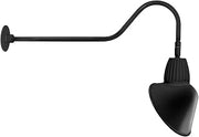 RAB Lighting GN2LED26NACB Gooseneck Style2 26W Neutral LED 15 Angled Cone Shade, Black