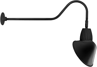 RAB Lighting GN2LED26NACB Gooseneck Style2 26W Neutral LED 15 Angled Cone Shade, Black