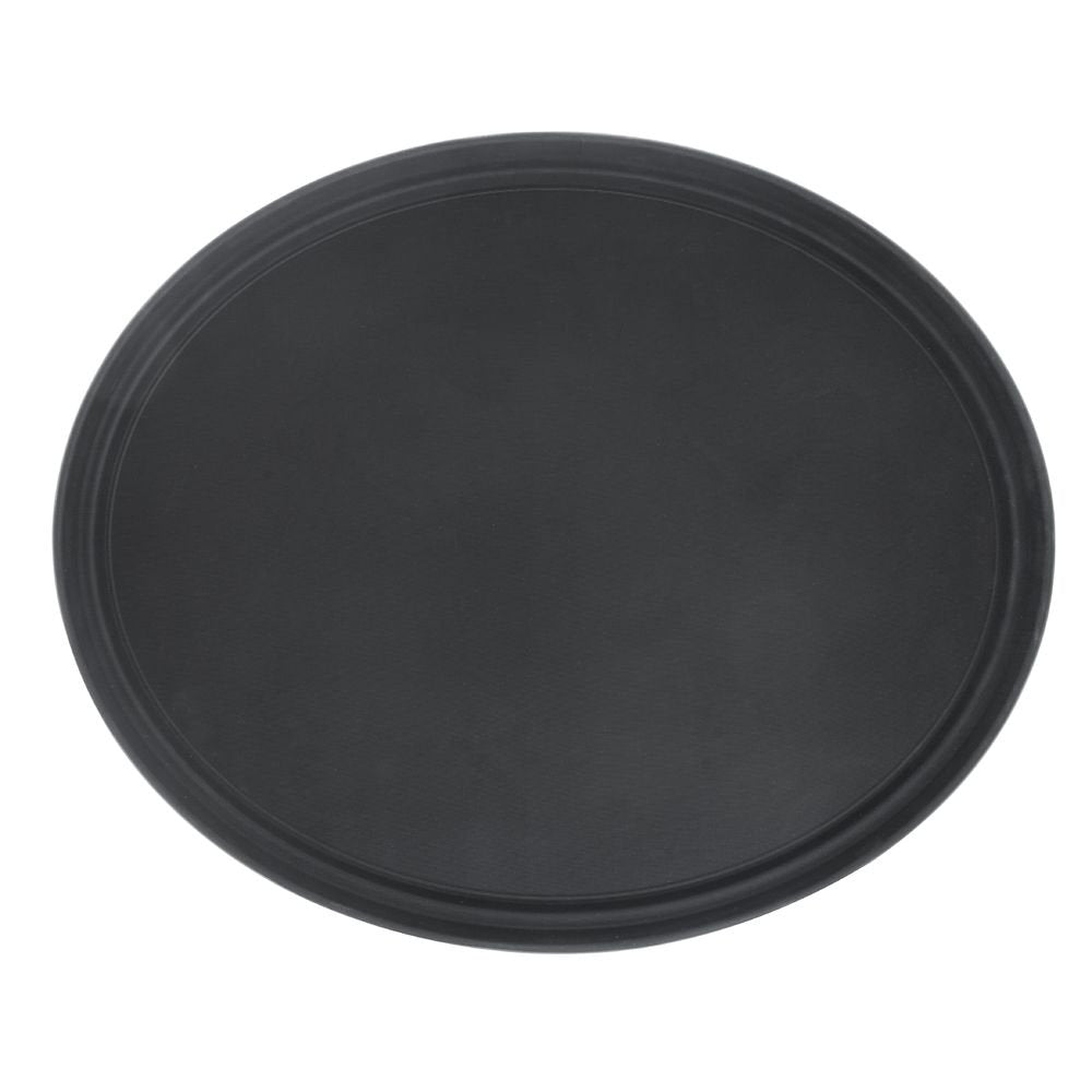 Serving Tray Large Nonskid Oval Black Polypropylene - 28 1/2 L x 23 1/4 W x1 1/4 H by HUBERT – 29" x 23.5" x 1.3", Plastic, Black, Model 2900CT
