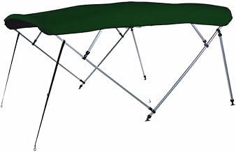 7.6 oz Green 4 Bow Square Tube Boat Bimini TOP with Running Light Cutout Sunshade Compatible for Avalon Excalibur 25 2010-2012