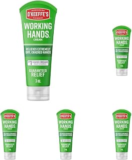 O'Keeffe's Working Hands Hand Cream, 3 oz Travel Size Tube, 3 Ounce (Pack of 5)