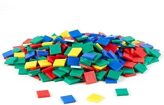 hand2mind Plastic Square Color Tiles, Plastic Bingo Chips, Math Bingo Tokens, Math Manipulatives for Elementary School, Counters for Kids Math, Childrens Counting Manipulatives (Set of 400)