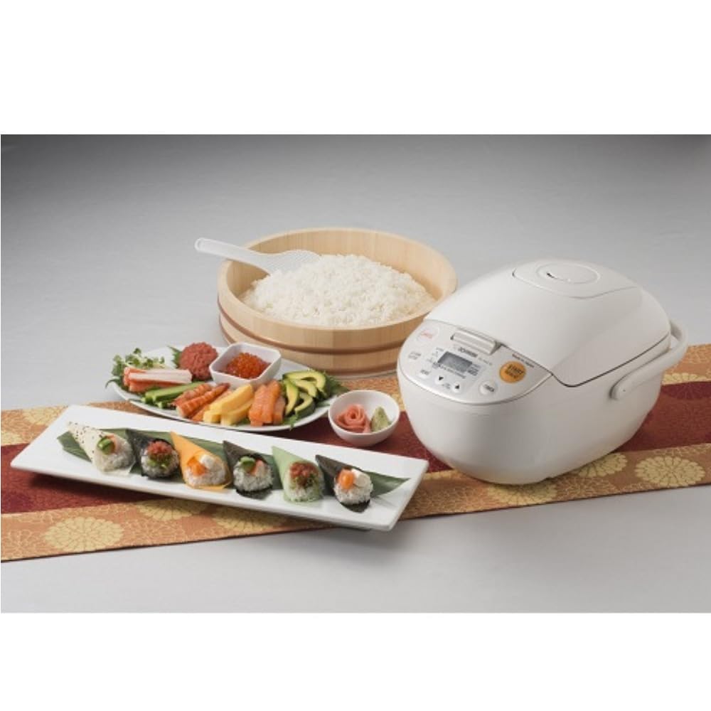 10-Cup Micom Rice Cooker Bundle (Beige) by Zojirushi – 10.0 cups, Stainless Steel, Beige, Model NLAAC18_K2