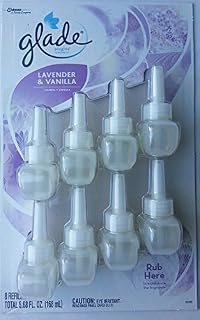 Glade PlugIns Scented Oil ~ Lavender & Vanilla 8 Pack Scented Oil Fragrance Refills