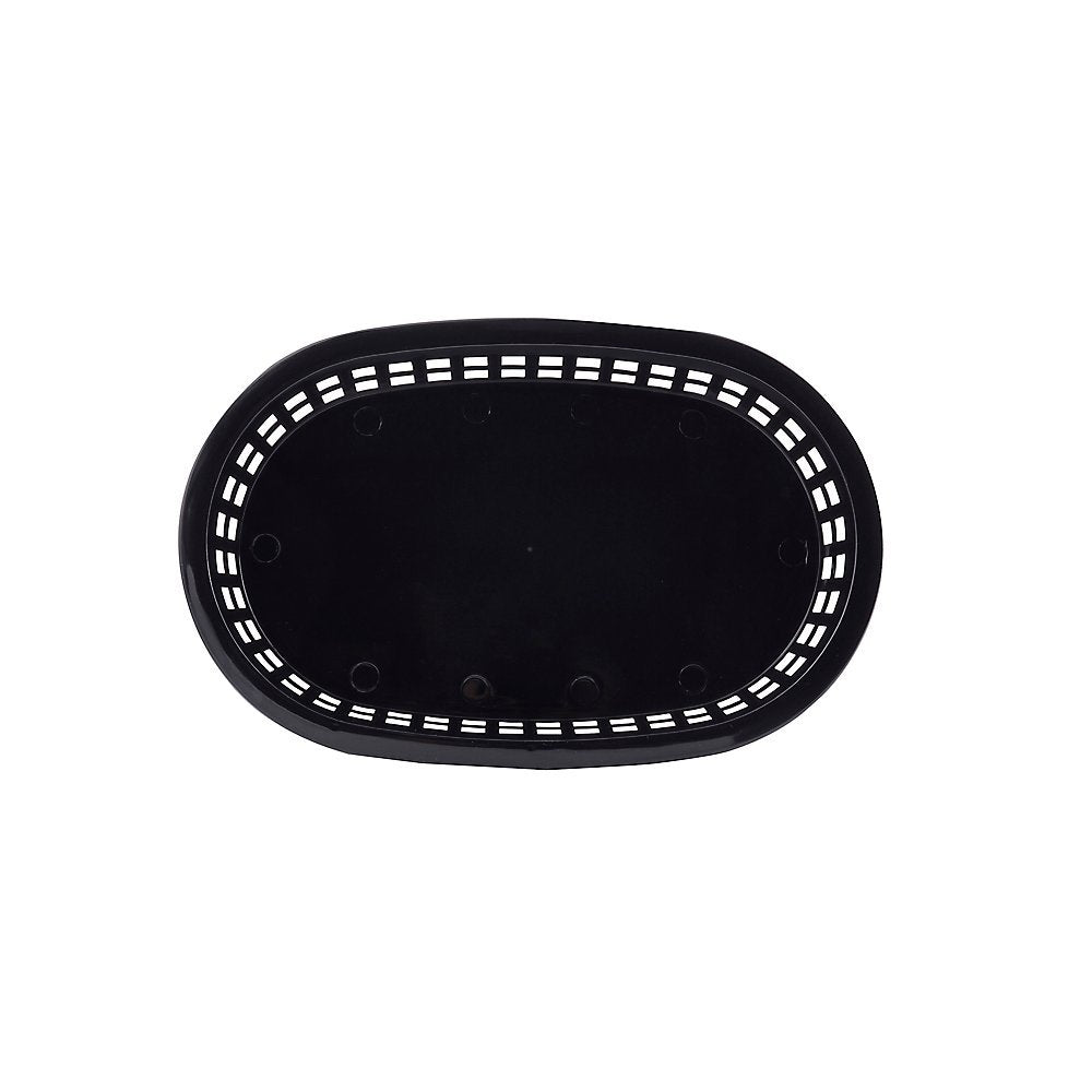 Black 8-1/2" x 6" Oval A La Carte Platter Basket by Tablecraft – Large, Polypropylene, Black, Model 7.27875E+11
