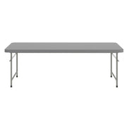 Kids 4.93 ft Plastic Folding Table by Flash Furniture – 30"W x 60"L x 19"H, Plastic, Plastic: Polyethylene, Metal, Granite Gray, Model RB-3060-KID-GY-GG