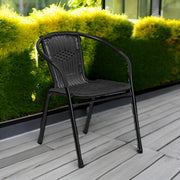 Flash Furniture Black / Set of 4 / Contemporary Patio Dining Chairs