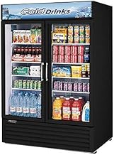 TGM50RSB 35 cu. ft. Glass Door Merchandiser Refrigerator with Energy Conserving Fan Control Double Pane Glass Doors Adjustable Shelves and Hot Gas Condensate System: Black