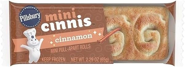 Pillsbury Mini Cinnis Soft Pull-Apart Cinnamon Rolls, Quick Heat & Serve Frozen Breakfast Bakery Goods, Individually Wrapped Bulk Snacks, 2.29 oz (Pack of 72)