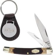Pro-Cut SCH-1188051 2022N Q4 Promo Schrade Old Timer 33OT Trapper with Leather Keychain