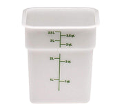 White Poly 4 Qt Cam-Square Container by Cambro – 4 qt., 4.0 quarts, Polyethylene, white, Pack of 6