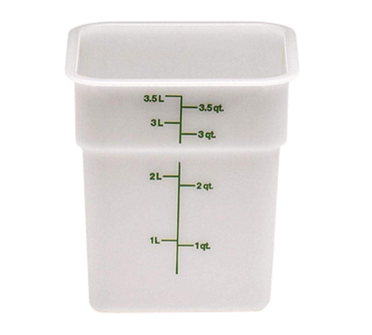 White Poly 4 Qt Cam-Square Container by Cambro – 4 qt., 4.0 quarts, Polyethylene, white, Pack of 6