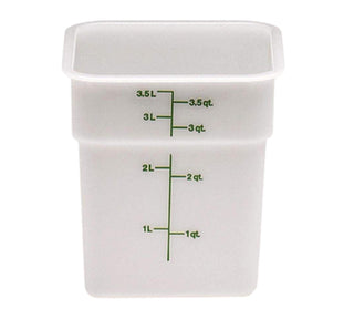 White Poly 4 Qt Cam-Square Container by Cambro – 4 qt., 4.0 quarts, Polyethylene, white, Pack of 6