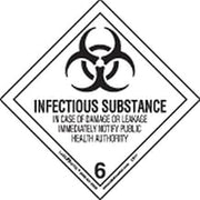 Labelmaster LR17S Infectious Substance Worded Label, Paper, Hazmat, 4" x 4" (Pack of 50)