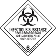 Labelmaster LR17S Infectious Substance Worded Label, Paper, Hazmat, 4" x 4" (Pack of 50)