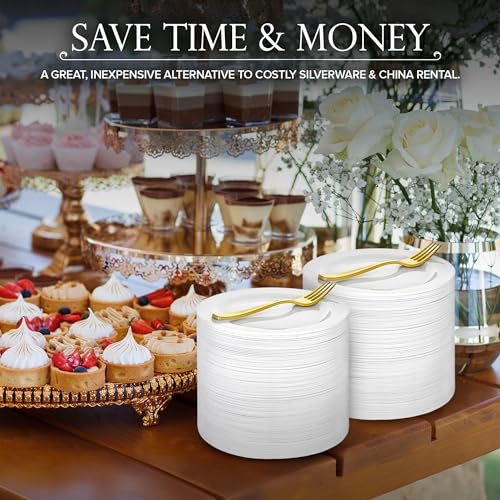 Stock Your Home 8 Pack Pack of 25 / White / Classic Plates