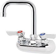 10-435L Krowne Silver Series Faucet, Wall Mount, 4" Centers, 4-1/2" Double Bend spout, Quarter-Turn Ceramic Cartridge Valve, Chrome Finish, Low Lead Compliant, NSF‌‍​‌​​‌​‍​​‌‌​‌‌‍​​‌‌​‌