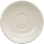 HUBERT Saucer Rolled-Edge Warm White Stoneware - 6" Dia 36 Per Case