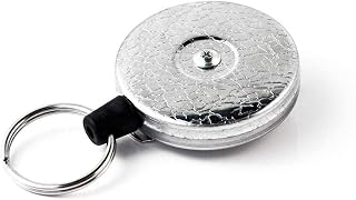 KEY-BAK Original Retractable Key Holder with a Front, Steel Belt Clip, and a Split Ring