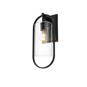 Jaxson One Light Outdoor Wall Sconce Black by Lighting Design – Iron, Black