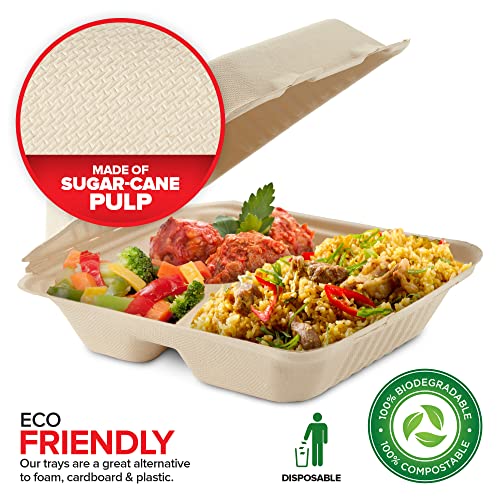 Stock Your Home 8x8 / Kraft / 50 Clamshell Take Out Containers