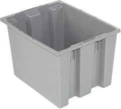 QUANTUM STORAGE SYSTEMS, SNT195GY Stack And Nest Shipping Container No Lid 19-1/2x15-1/2x13, Gray, Lot of 6
