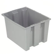 Stack And Nest Shipping Container No Lid 19-1/2x15-1/2x13, Gray, Lot of 6 by QUANTUM STORAGE SYSTEMS – Polypropylene (PP), Gray, Model SNT195GY