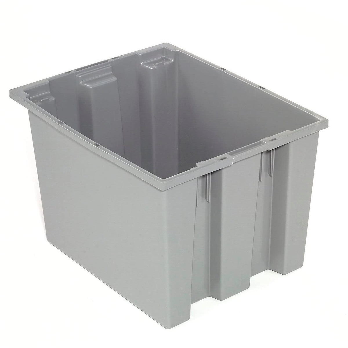 Stack And Nest Shipping Container No Lid 19-1/2x15-1/2x13, Gray, Lot of 6 by QUANTUM STORAGE SYSTEMS – Polypropylene (PP), Gray, Model SNT195GY