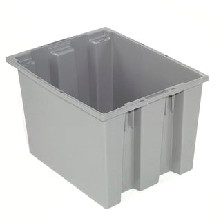 Stack And Nest Shipping Container No Lid 19-1/2x15-1/2x13, Gray, Lot of 6 by QUANTUM STORAGE SYSTEMS – Polypropylene (PP), Gray, Model SNT195GY