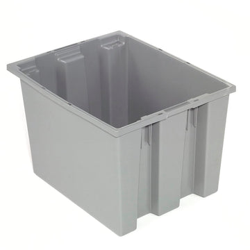 Stack And Nest Shipping Container No Lid 19-1/2x15-1/2x13, Gray, Lot of 6 by QUANTUM STORAGE SYSTEMS – Polypropylene (PP), Gray, Model SNT195GY