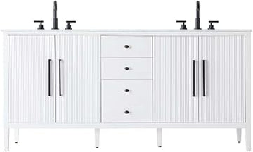 Elegant Kitchen and Bath 72" Double Bathroom Vanity in White