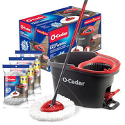 O-Cedar EasyWring + 3 Refills / Modern / Red / Gray Buckets