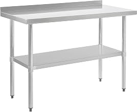 Nexel WB7230BSS Stainless Steel Worktable with Backsplash, 72"W x 30"D x 35"H