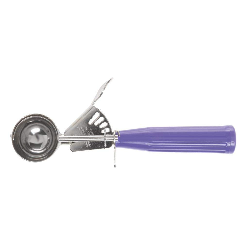 7/8 oz Stainless Steel Portion Control Disher with Orchid Polypropylene Handle - # by HUBERT – Plastic, Purple, Model 72563