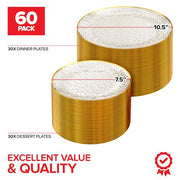 Stock Your Home 60 Pack / Clear and Gold / Classic Plates