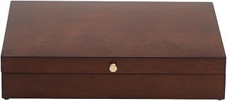 Reed & Barton Eureka Mahogany Brown Flatware Chest, Silverware Storage Box | wood, anti-tarnish lining | stores 120 utensils | mahogany brown finish, silverware organizer with lid, dining kitchen decor