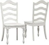 Starlight Canyon Home Solid Wood Ladder-Back Side Chairs Set of 2, Farmhouse Dining Chairs for Kitchen and Wooden Dining Chairs, White