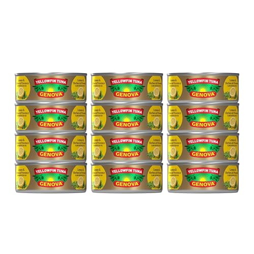 Genova Yellowfin Tuna in Lemon and Herbes de Provence / 5 Ounce (Pack of 12) / 12 Tuna Fish