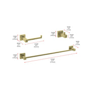 Isla 3-Pc Stainless Steel Hardware Set in Gold by Elegant Kitchen and Bath – Stainless Steel, Gold, Model HWB-12S3HBGD
