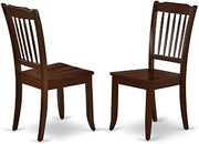 Furnifact Mahogany Wood Dining Chair with Slat Back, Solid Wood Kitchen Chair for Dining Room Table and Dining Table, Set of 2